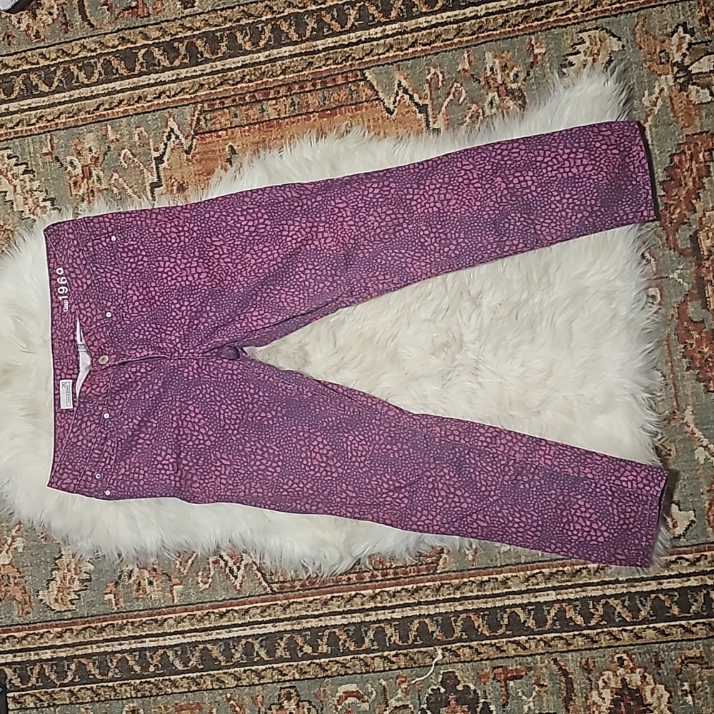 GAP 1968 Pink Spotted Printed Skinny Jeans Size 30